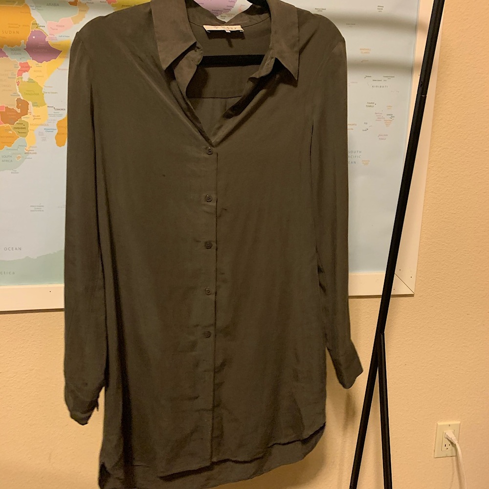 WAYF army green dress